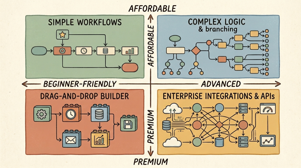 Comparison of the best AI automation tools for small business in 2026, including Zapier, Make, n8n, Power Automate, and IFTTT.